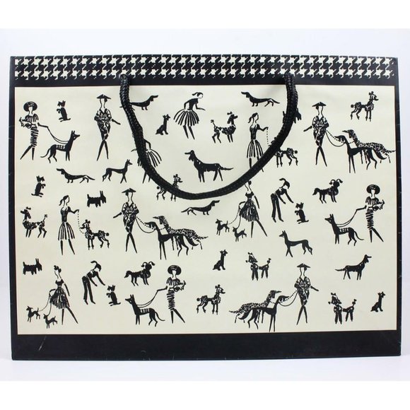 Present Perfect B&W Houndstooth Fashionable Ladies & Dogs Gift Bags Lot of 3 - Picture 6 of 11